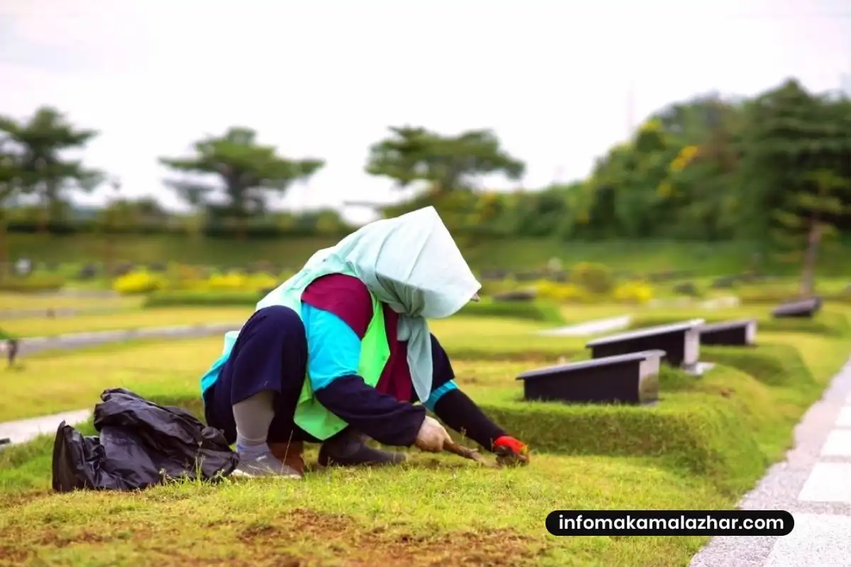 hukum mencabut rumput kuburan