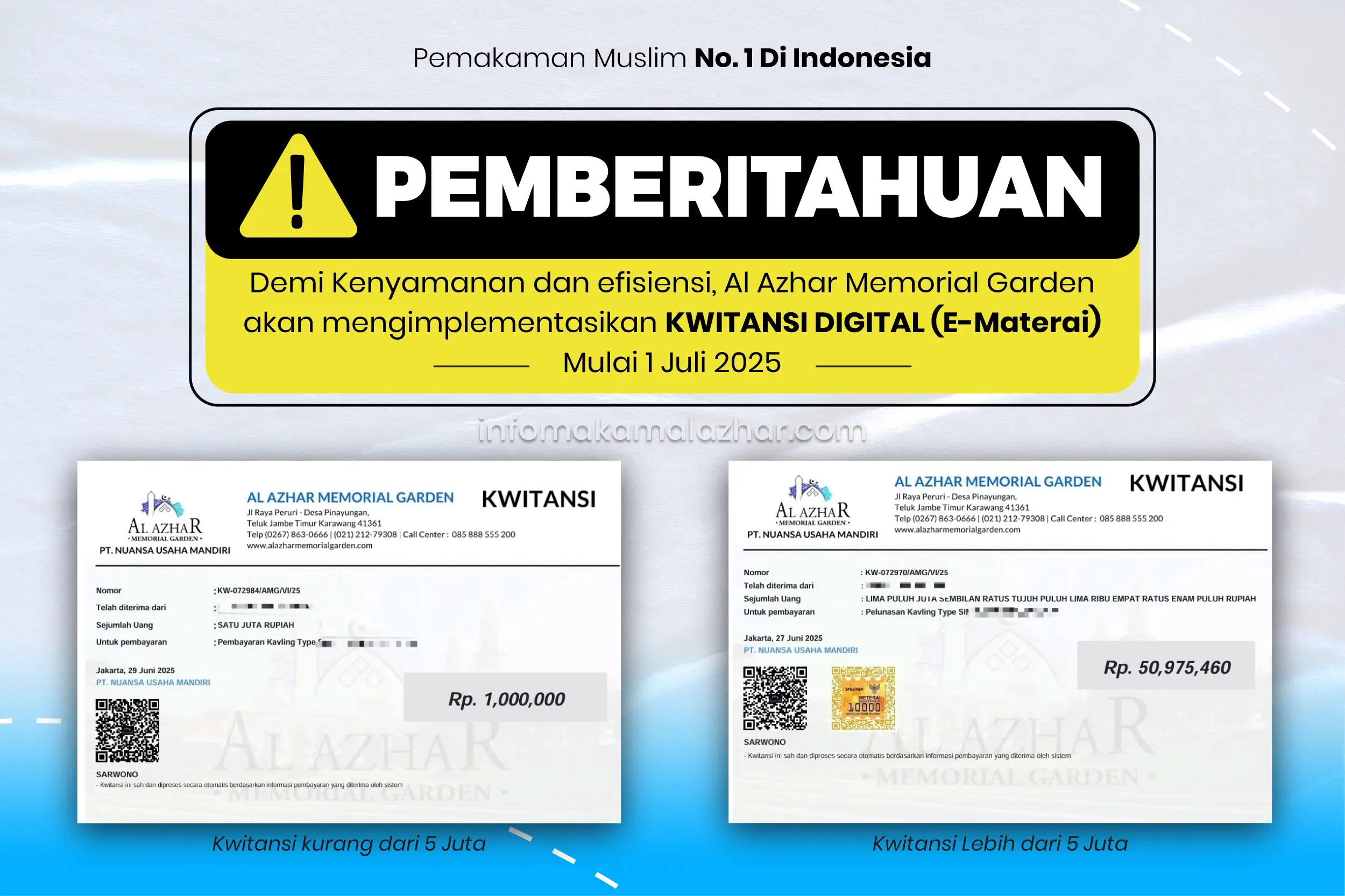 Kwitansi Digital Pembayaran Kavling Makam